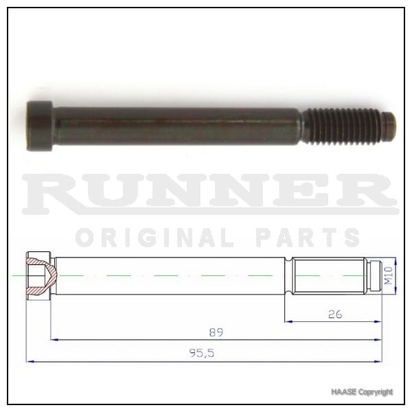 Haase runner steering knuckle bolt 10x85MM