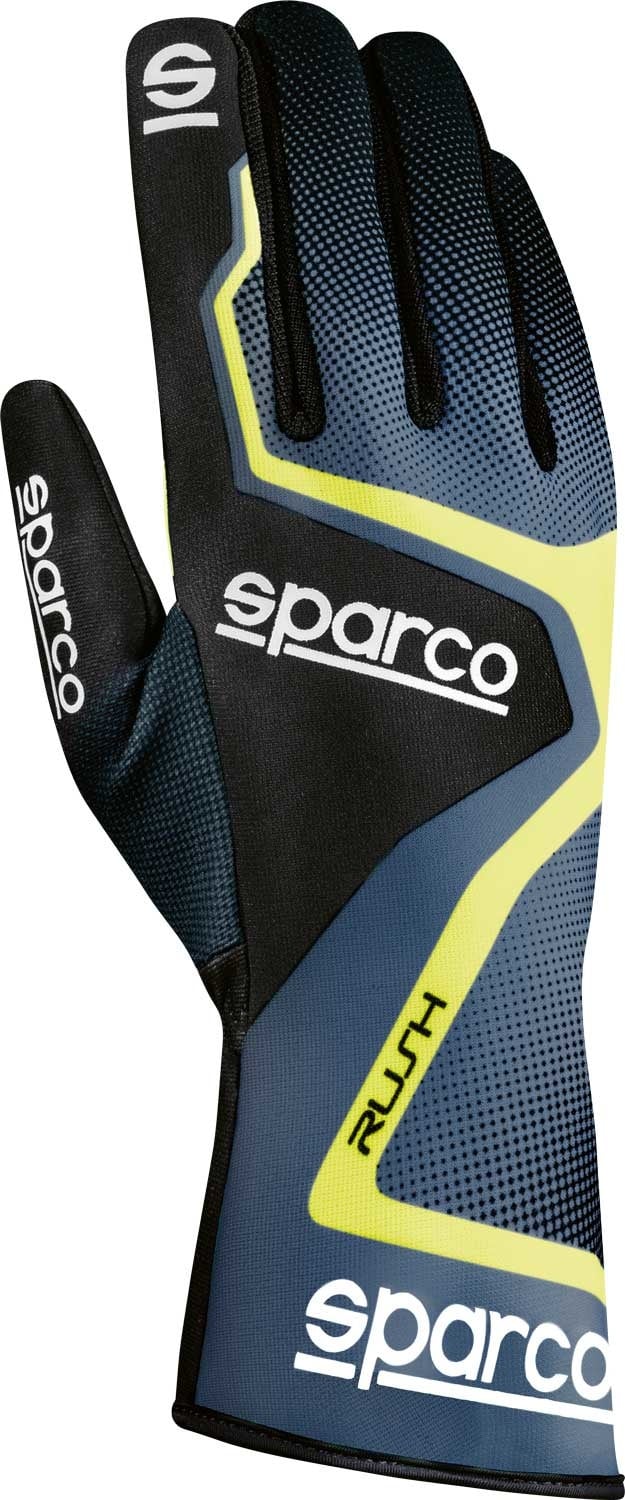 Sparco Rush kart gloves Gray / Fluorescent yellow