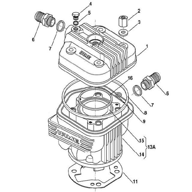Iame X30 cylinder head plug seal water outlet
