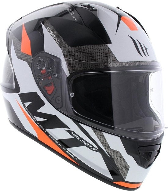 MT Helmets Stinger Brave Zwart / Fluor oranje