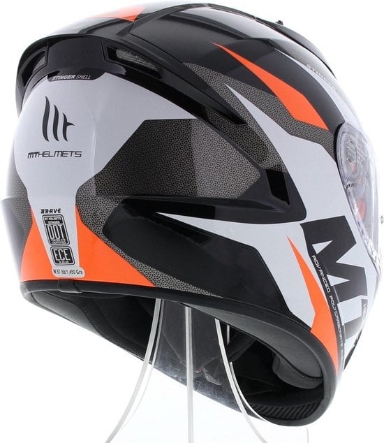 MT Helmets Stinger Brave Zwart / Fluor oranje
