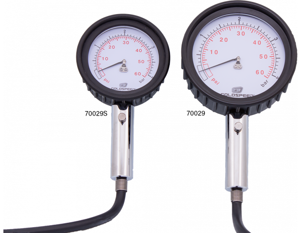Manómetro de presión de neumáticos Goldspeed pequeño de 0 a 4 bar