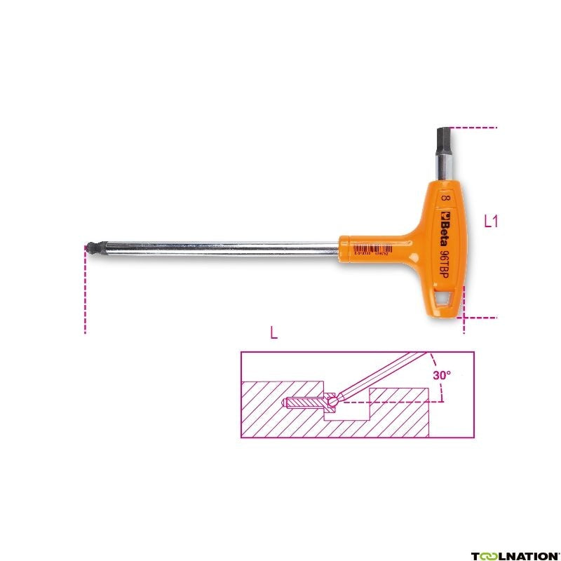 Llave Allen Beta con cabeza esférica de 8 mm
