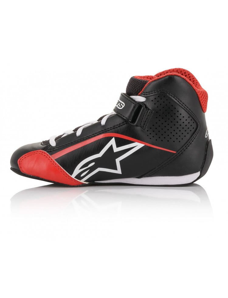 Alpinestars Tech-1 K S (kinder kart schoenen) ZWART/WIT/ROOD