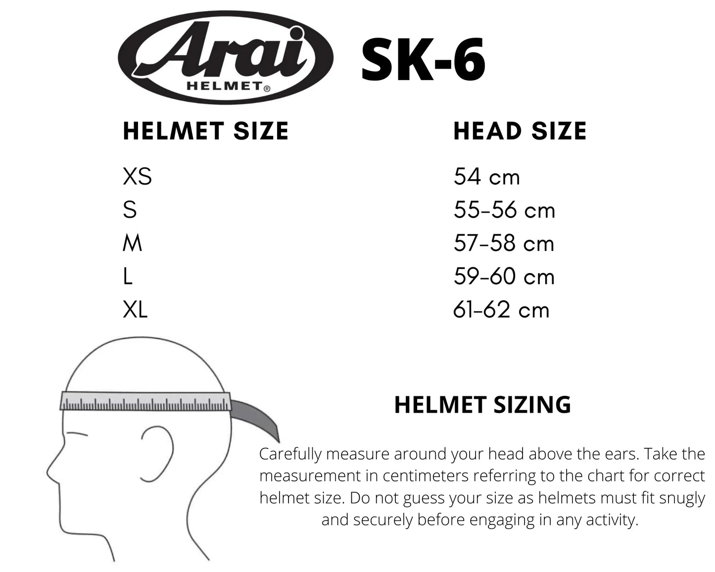 Arai SK-6 Snell K2020 wit - KartKings