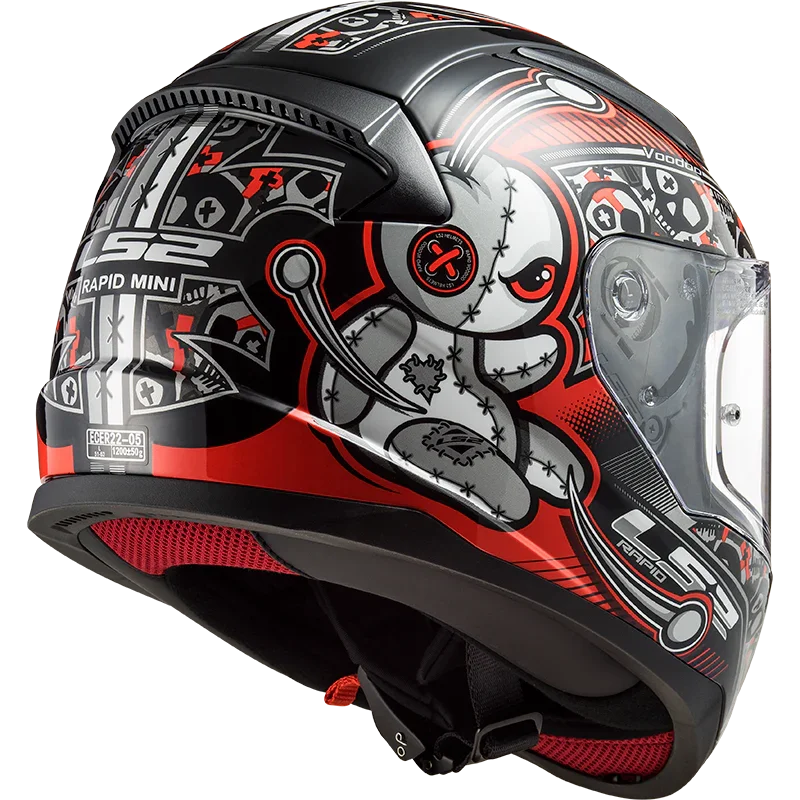 LS2 FF353 Rapid Mini Kids helm Voodoo zwart/rood - KartKings