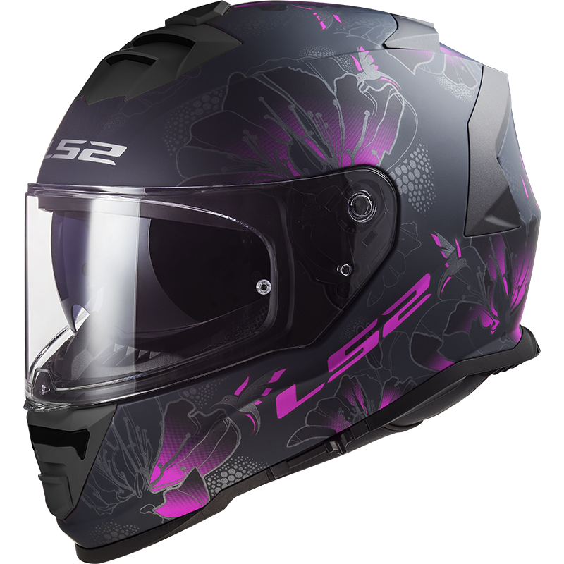 LS2 FF800 Storm II Burst - Mat zwart / roze