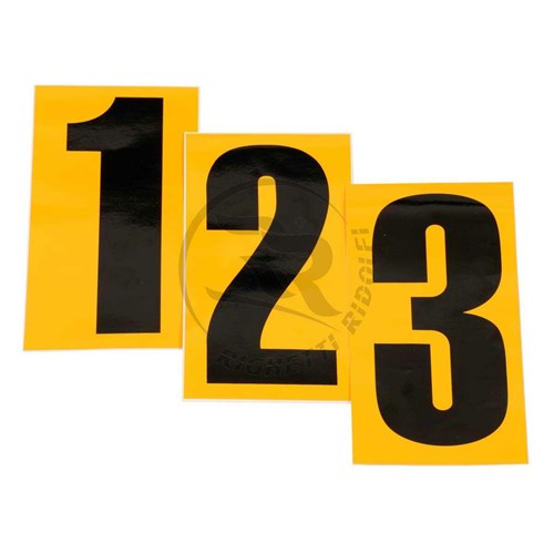 RR Startnummer geel/zwart no. 9