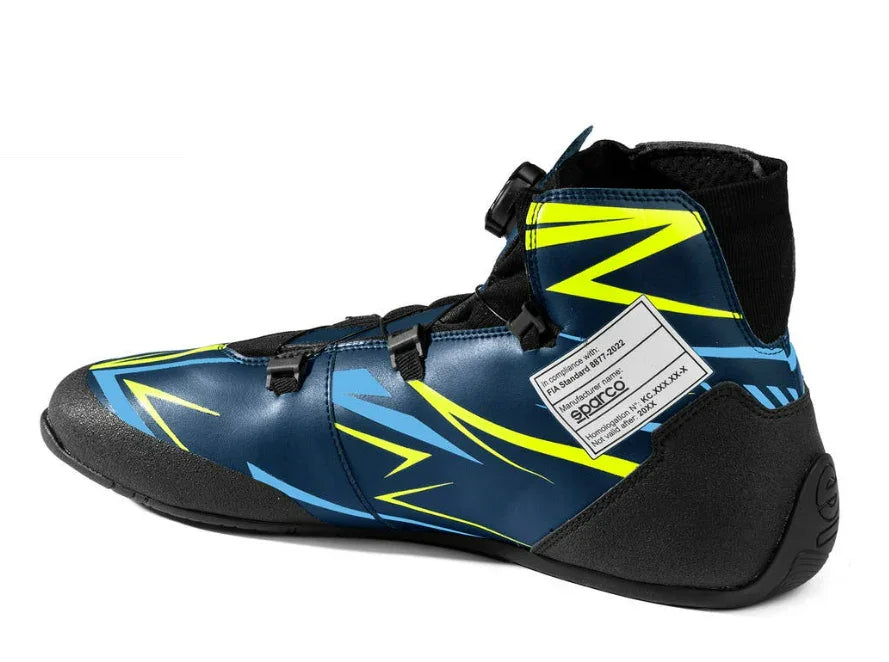 Sparco K-rapid FIA 8877-2022 met snelsluiting marine blauw / fluor geel - KartKings