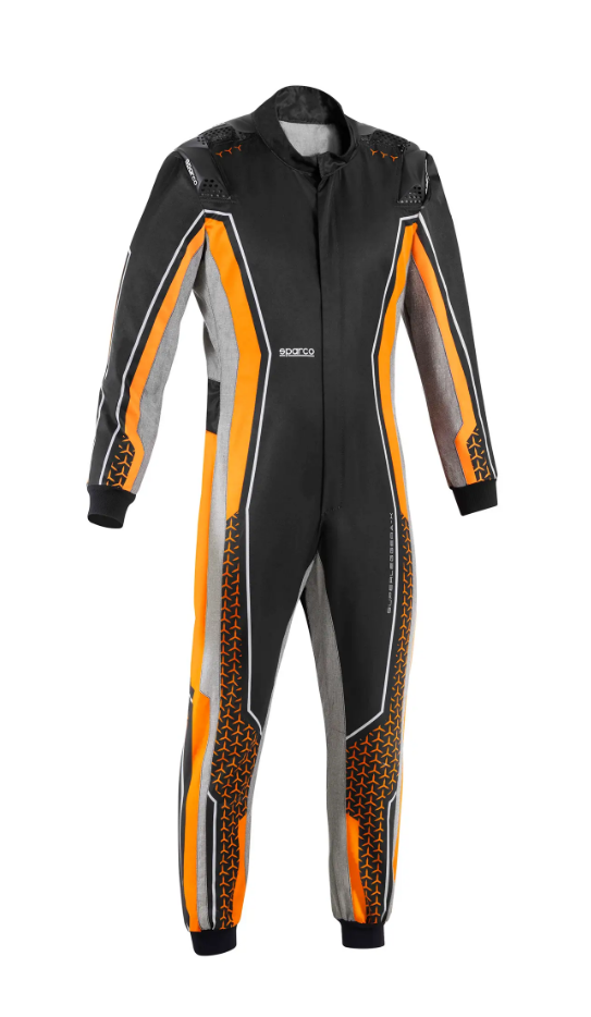 Sparco Superleggera kart overall FIA 8877-2022 - Zwart / Fluor Oranje