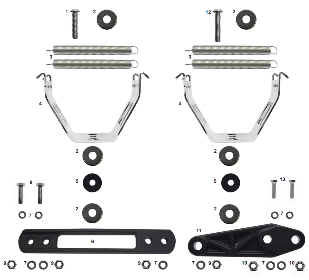 CRG uitlaat beugel set KZ schakel compleet