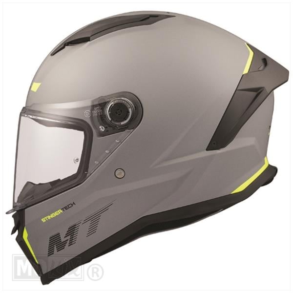MT Helmets Stinger 2 matt grijs / fluor geel