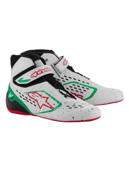 Alpinestars KX V3 Fia gekeurde kart schoenen Wit / groen / rood
