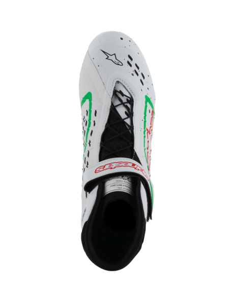 Alpinestars KX V3 Fia gekeurde kart schoenen Wit / groen / rood