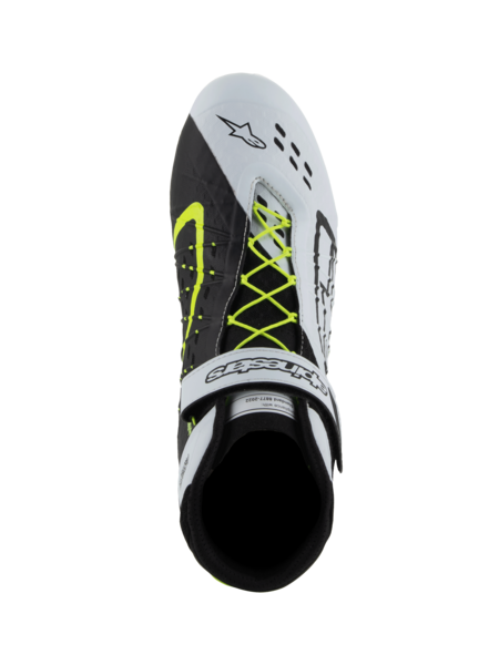 Alpinestars KX V3 Fia gekeurde kart schoenen Zwart / wit / fluor geel