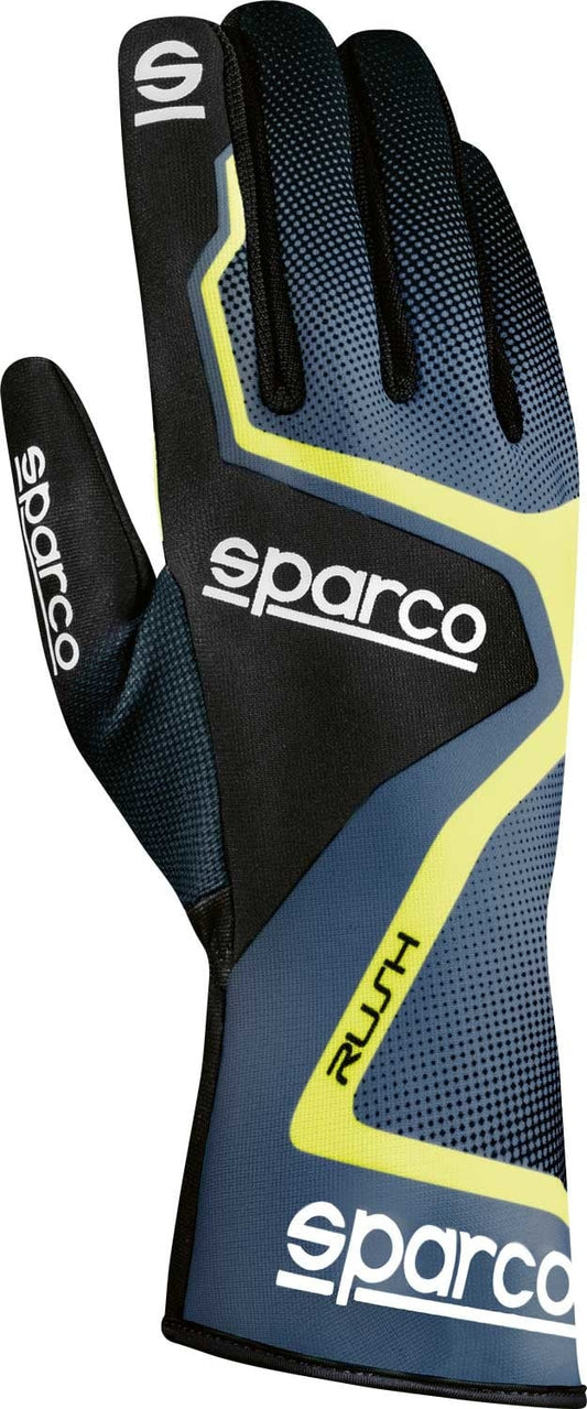 Sparco Rush kart gloves Gray / Fluorescent yellow