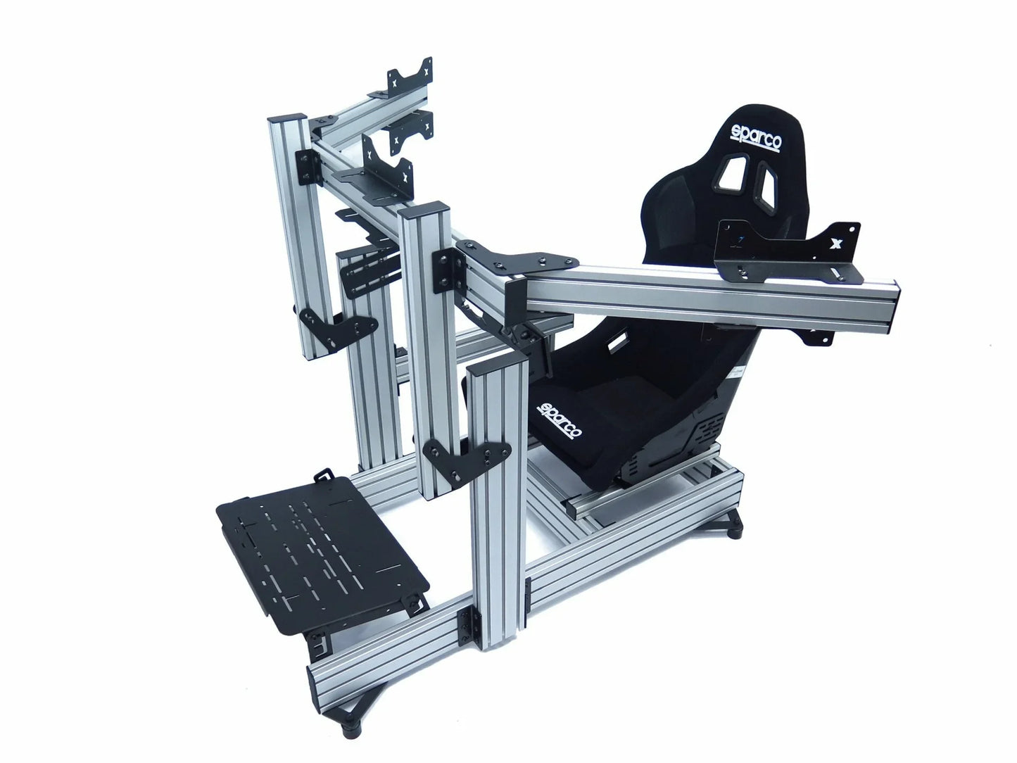 SimXPro® Configuración de triple pantalla integrada VESA 100-200 Negro pesado