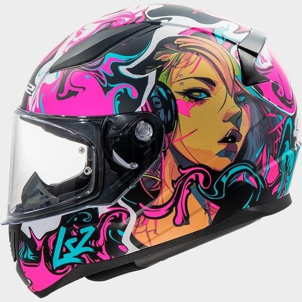 LS2 FF353 Rapid II Cyberg matt paars/cyaan - KartKings