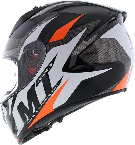 MT Helmets Stinger Brave Zwart / Fluor oranje