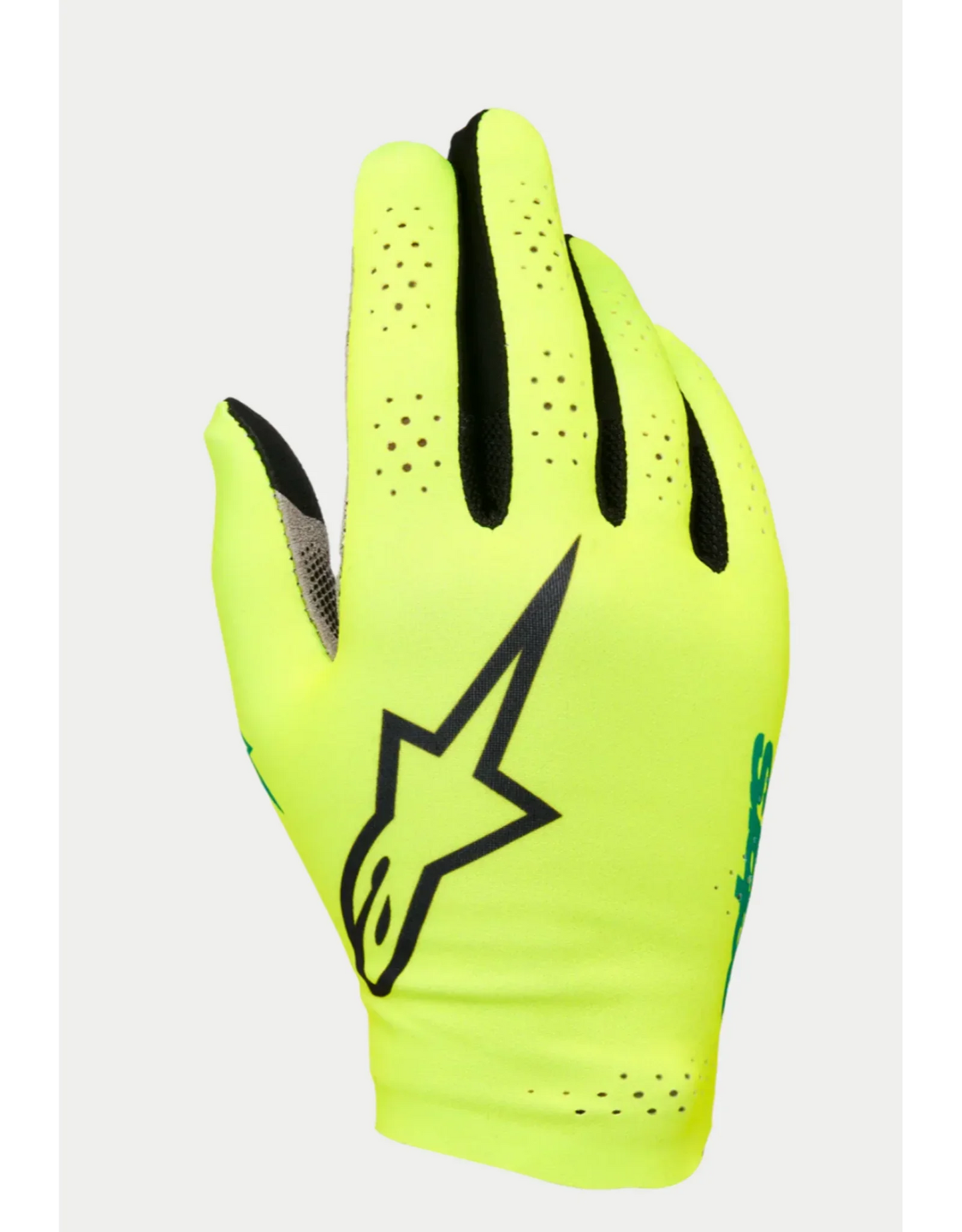 Alpinestars Sim racing handschoenen graphic 1 safety yellow black turquoise - KartKings