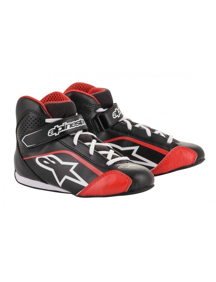 Alpinestars Tech-1 K S (kinder kart schoenen) ZWART/WIT/ROOD