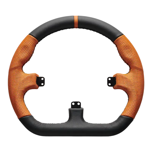 Asetek SimSports closed D orange leather rim