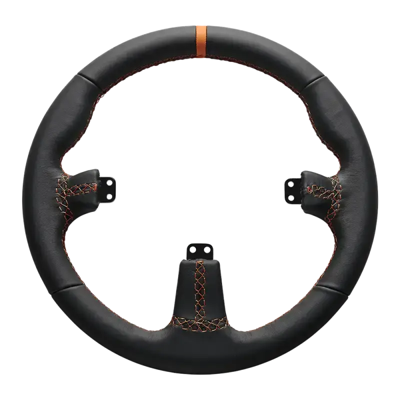 Asetek SimSports Round Black Leather Steering Wheel Rim - KartKings