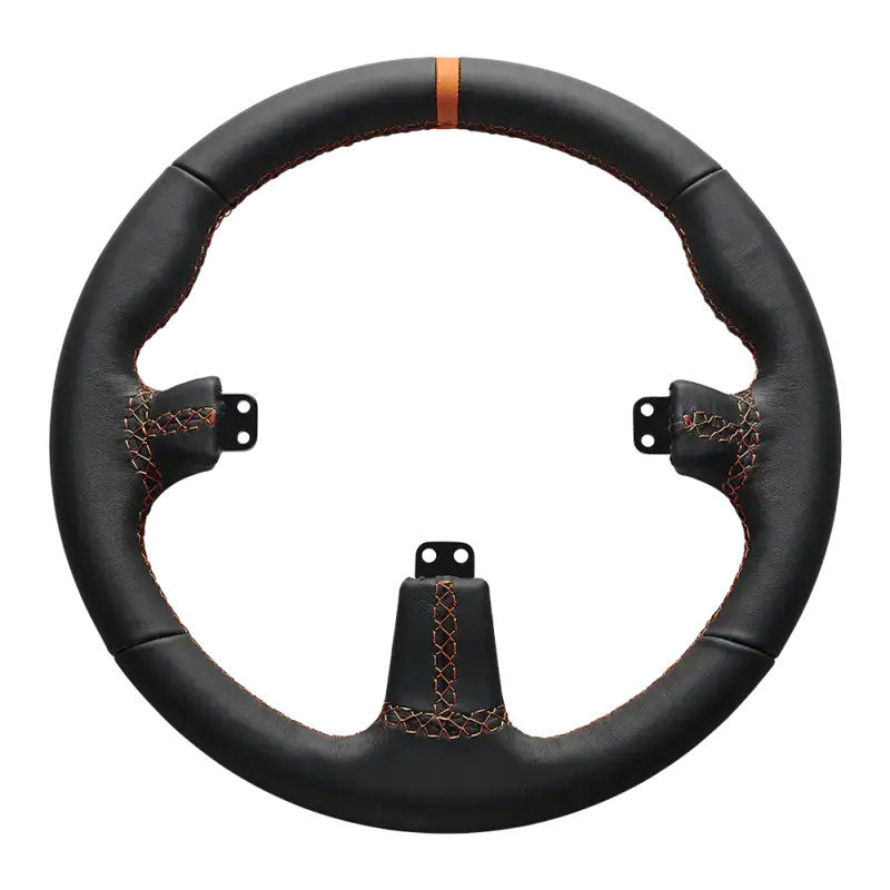 Asetek SimSports Round Black Leather Steering Wheel Rim