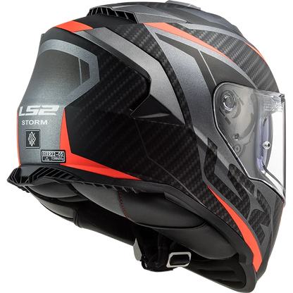 LS2 FF800 Storm II Racer Matt Titanium Fluor Oranje - KartKings