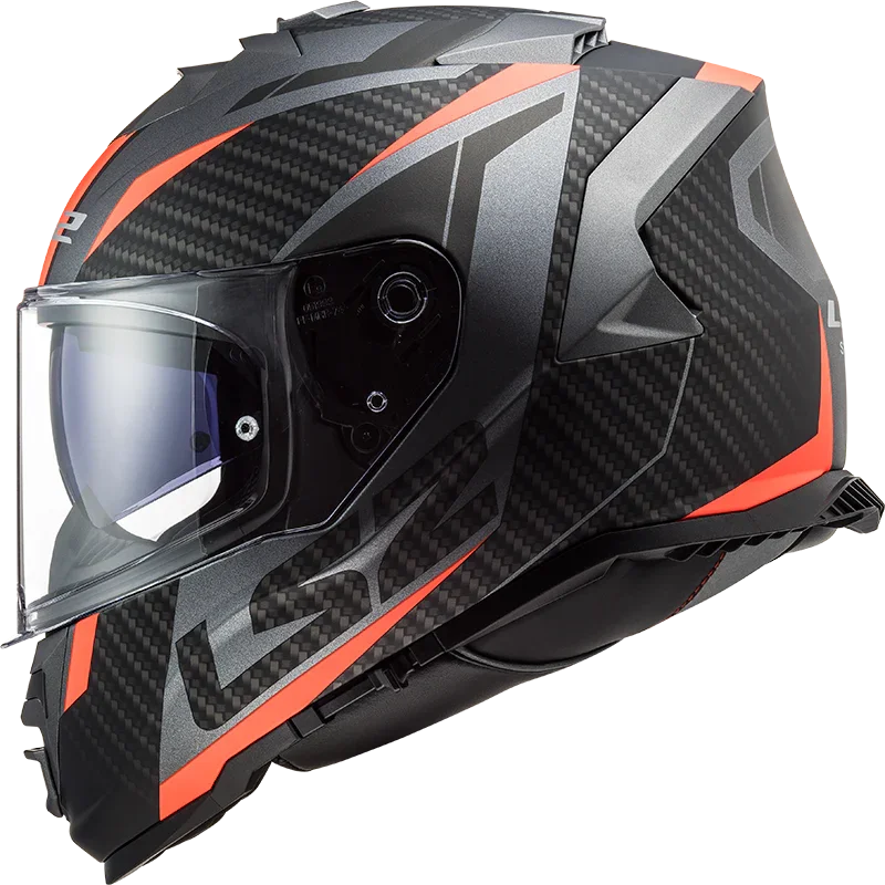 LS2 FF800 Storm II Racer Matt Titanium Fluor Oranje - KartKings
