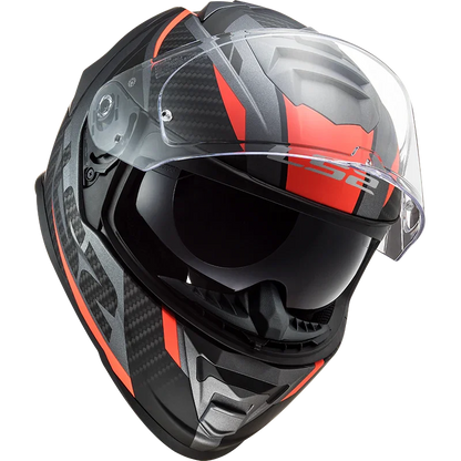 LS2 FF800 Storm II Racer Matt Titanium Fluor Oranje - KartKings