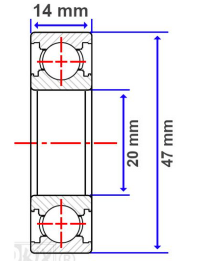 Cojinete de cigüeñal Iame 60cc skf 6204 c4