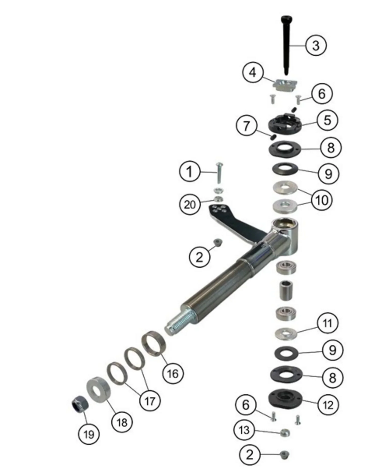 IPK fusee excenter onderste konische bus M10 - KartKings