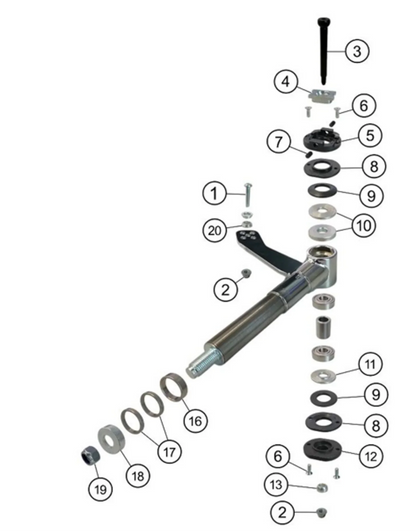 IPK fusee excenter onderste konische bus M10 - KartKings