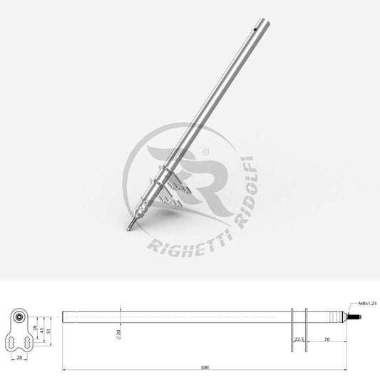 RR Steering rod M8 L=500MM (Type Birel)