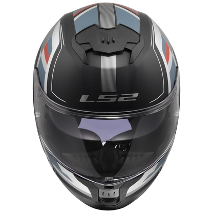 LS2 FF808 Stream II Vintage matt zwart/blauw - KartKings