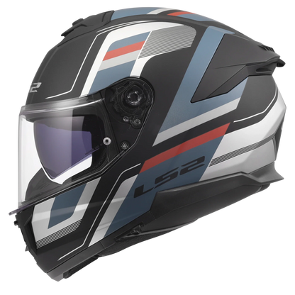 LS2 FF808 Stream II Vintage matt zwart/blauw - KartKings