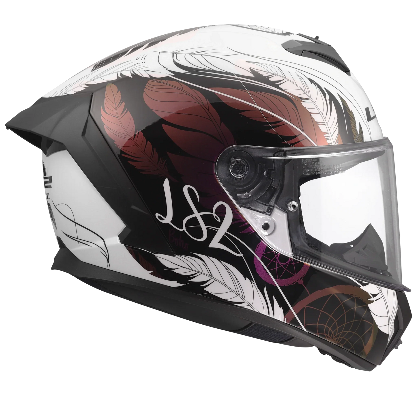 LS2 FF820 Rapid III Boho wit/zwart/roze - KartKings