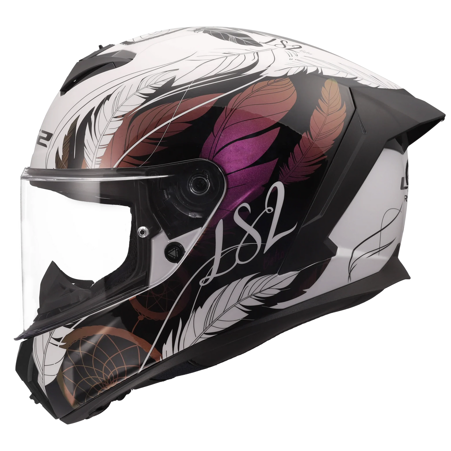 LS2 FF820 Rapid III Boho wit/zwart/roze - KartKings