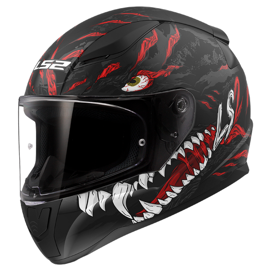 LS2 FF353 Rapid II Kaiju Matt zwart / rood