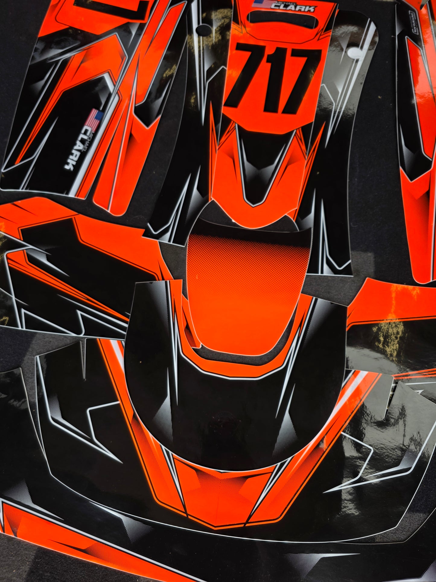 Stickerset KG Design zwart/fluor oranje