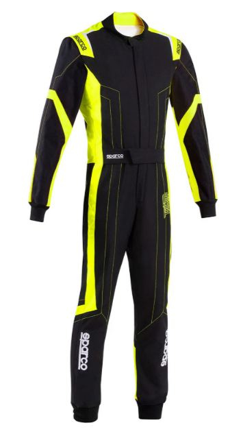 Sparco thunder advanced overall zwart/ fluor geel