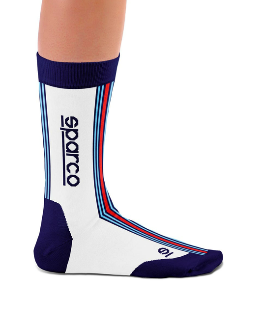 Calcetines altos de diseño icónico Sparco Martini Blanco / Azul / Rojo