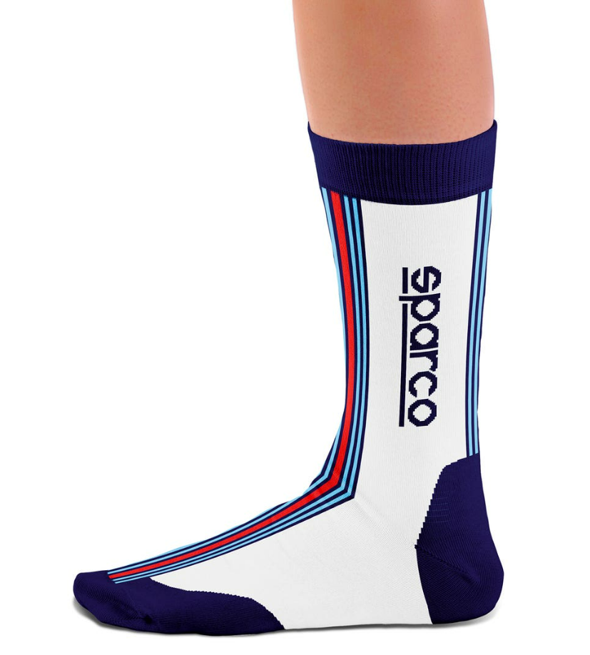 Calcetines altos de diseño icónico Sparco Martini Blanco / Azul / Rojo