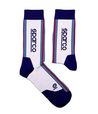 Calcetines altos de diseño icónico Sparco Martini Blanco / Azul / Rojo