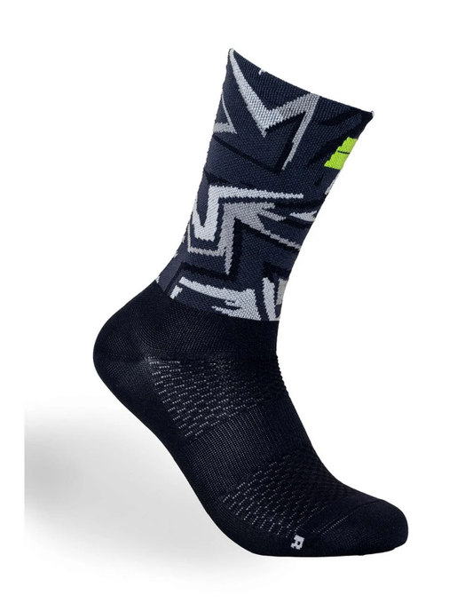 Calcetines Bengio Kart K-Summer negro/amarillo fluorescente