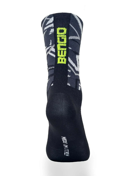 Calcetines Bengio Kart K-Summer negro/amarillo fluorescente