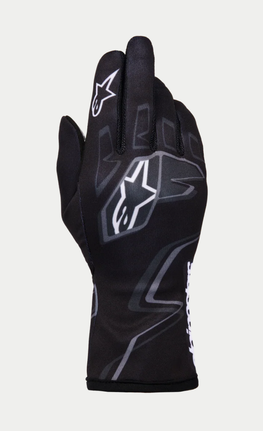 Guante de karting Alpinestars K-Race Graphic 1 gris, negro y blanco