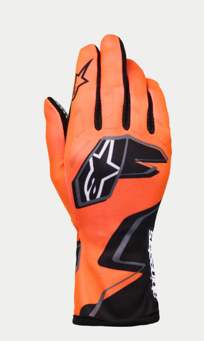 Guante de karting Alpinestars K-Race Graphic 1 negro naranja fluorescente