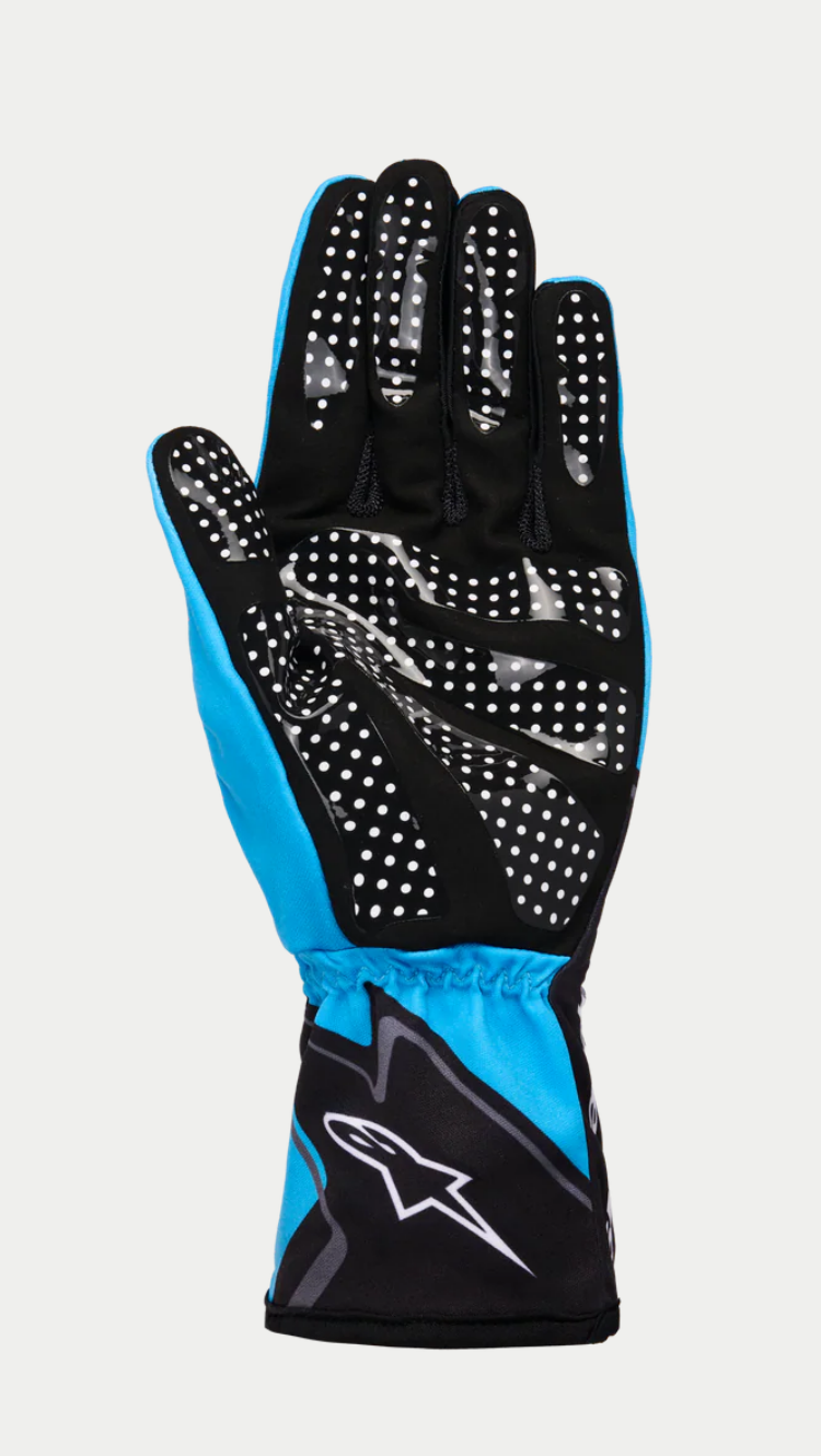 Guante de karting Alpinestars K-Race Graphic 1 cian/negro/blanco